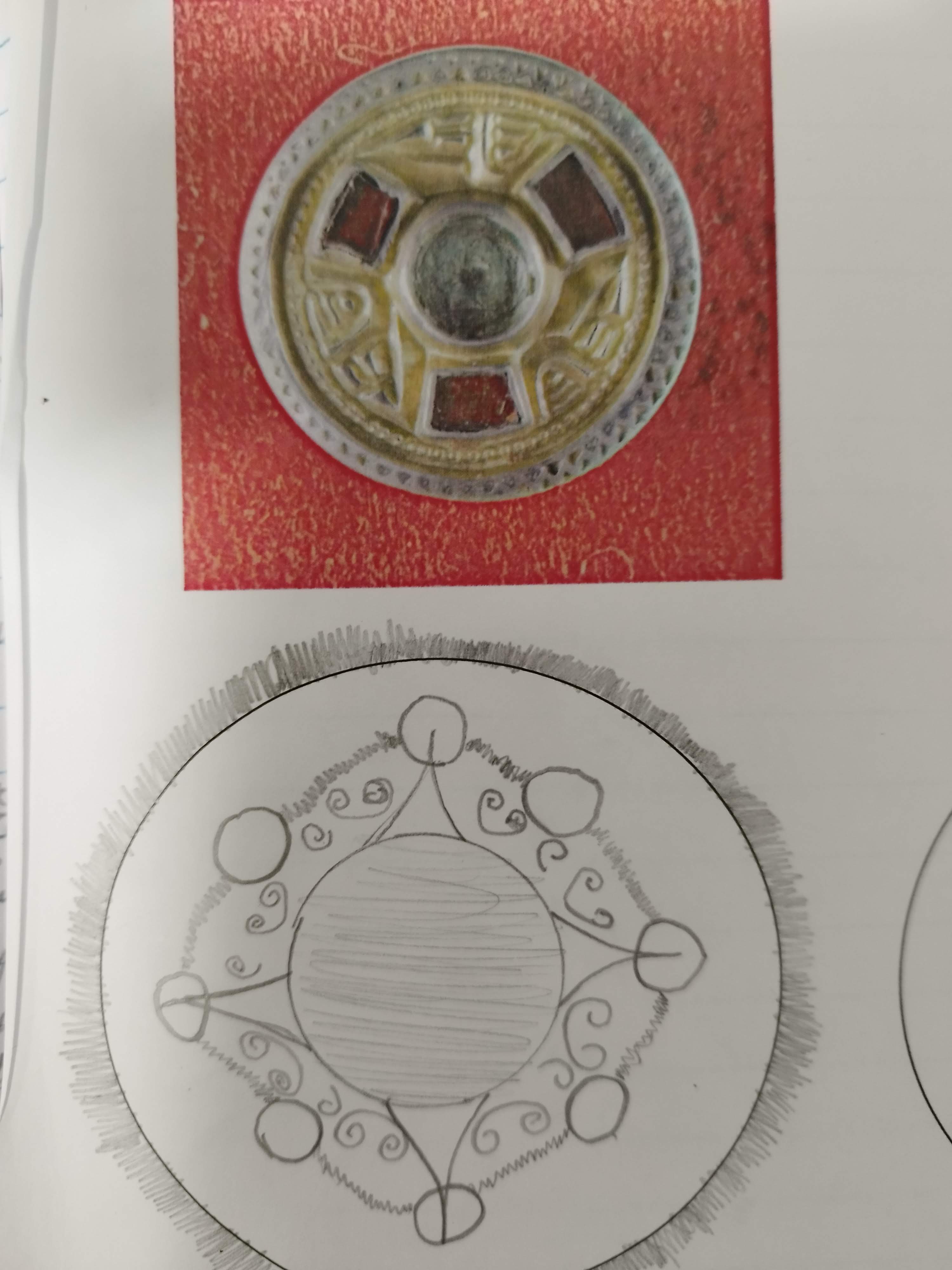 Cross Curricular Art / History. Sketching Anglo-Saxon artefacts. 