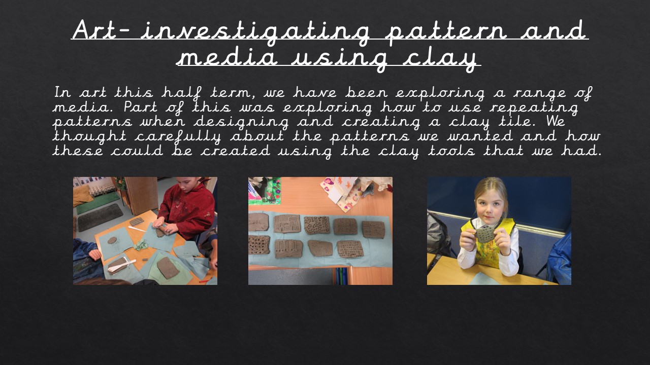 Our art work.. exploring patterns with clay!